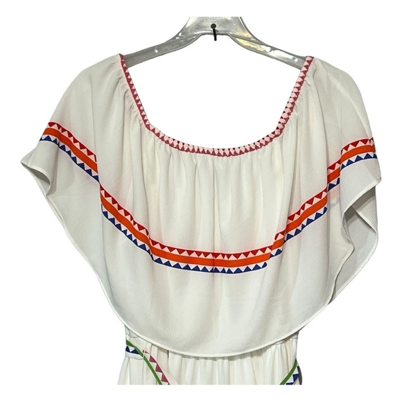 Violet Weekend Off Shoulder Ruffled Tiered Casual Cottage-Core Maxi Dress XL - Picture 3 of 7